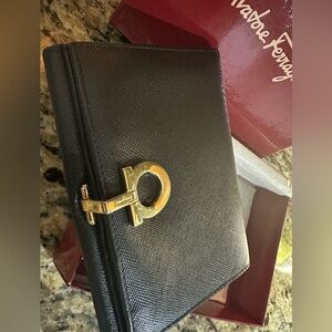Salvatore Ferragamo Black and Gold Wallet